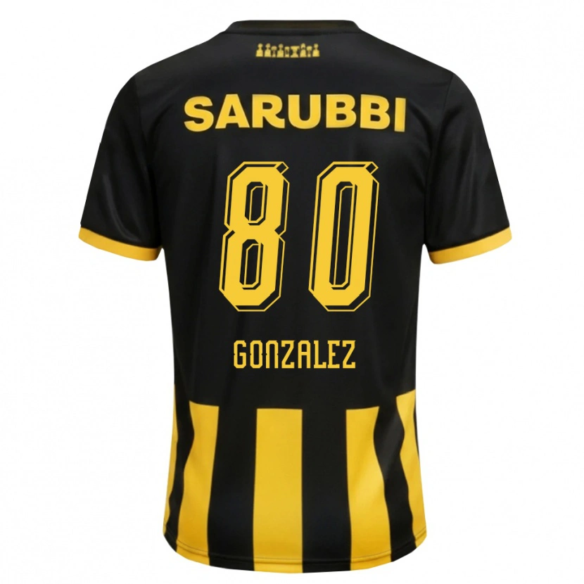 Danxen Niño Camiseta Franco González #80 Negro Amarillo 1ª Equipación 2026/27 La Camisa México