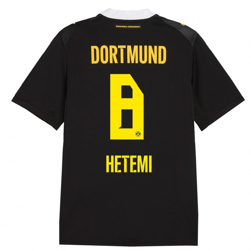Danxen Niño Camiseta Rilind Hetemi #8 Negro Rojo Amarillo 2ª Equipación 2026/27 La Camisa México