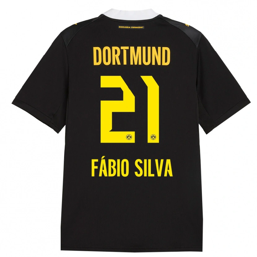 Danxen Niño Camiseta Fábio Silva #21 Negro Rojo Amarillo 2ª Equipación 2026/27 La Camisa México