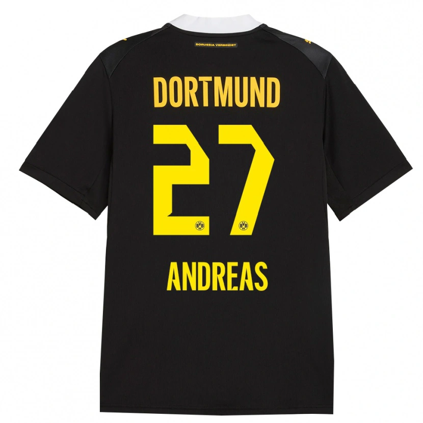 Danxen Niño Camiseta Kuno Andreas #27 Negro Rojo Amarillo 2ª Equipación 2026/27 La Camisa México