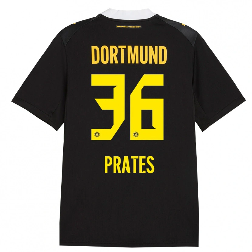 Danxen Niño Camiseta Kauã Prates #36 Negro Rojo Amarillo 2ª Equipación 2026/27 La Camisa México