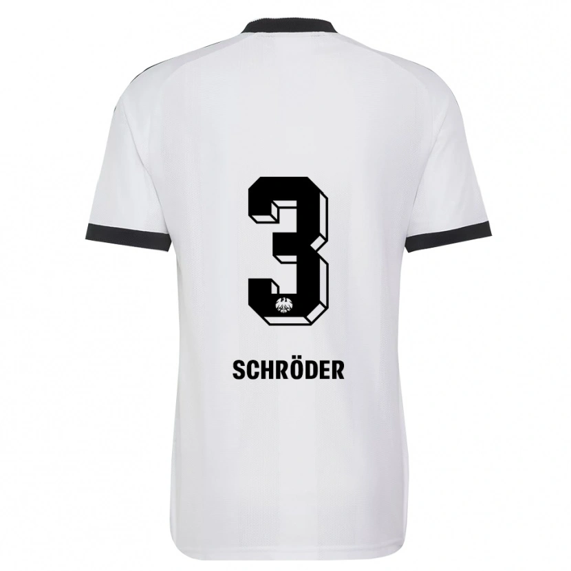 Danxen Niño Camiseta Finn Schröder #3 Blanco Negro 2ª Equipación 2026/27 La Camisa México