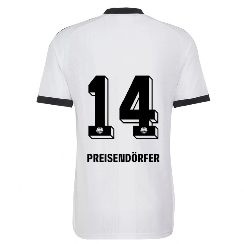 Danxen Niño Camiseta Constantin Preisendörfer #14 Blanco Negro 2ª Equipación 2026/27 La Camisa México