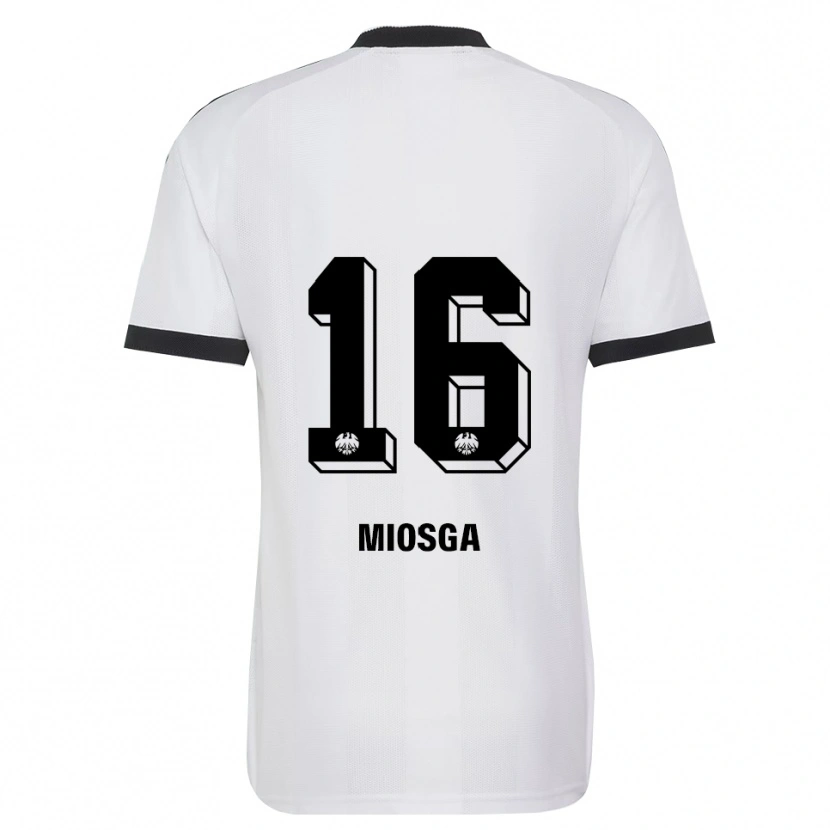 Danxen Niño Camiseta Kimani Miosga #16 Blanco Negro 2ª Equipación 2026/27 La Camisa México