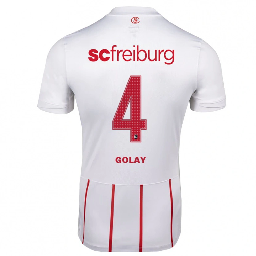 Danxen Niño Camiseta Jonas Golay #4 Blanco Rojo Amarillo 2ª Equipación 2026/27 La Camisa México