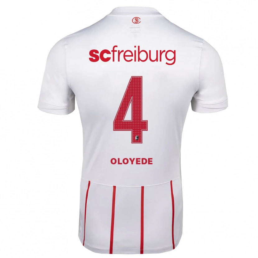 Danxen Niño Camiseta Sebastian Oloyede #4 Blanco Rojo Amarillo 2ª Equipación 2026/27 La Camisa México
