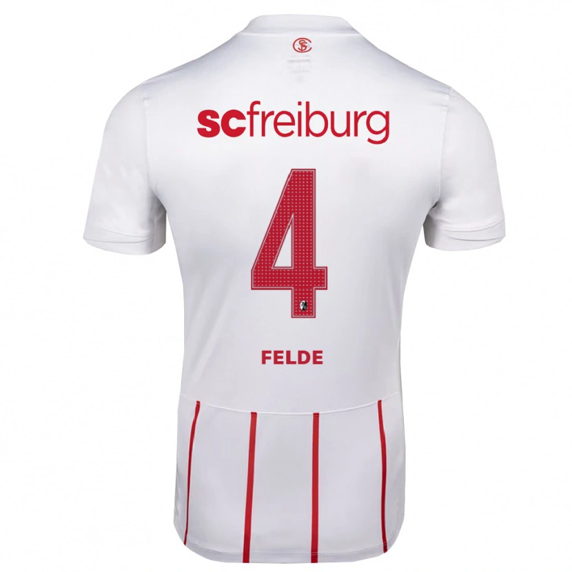 Danxen Niño Camiseta Meret Felde #4 Blanco Rojo Amarillo 2ª Equipación 2026/27 La Camisa México