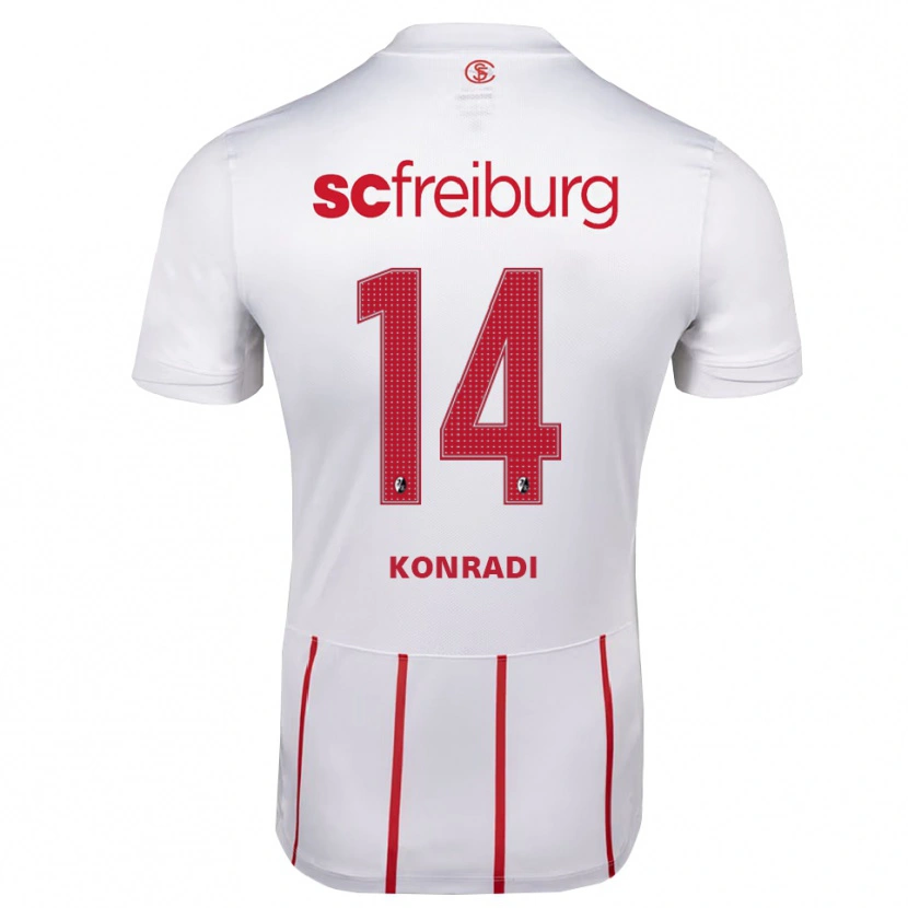 Danxen Niño Camiseta Lennart Konradi #14 Blanco Rojo Amarillo 2ª Equipación 2026/27 La Camisa México
