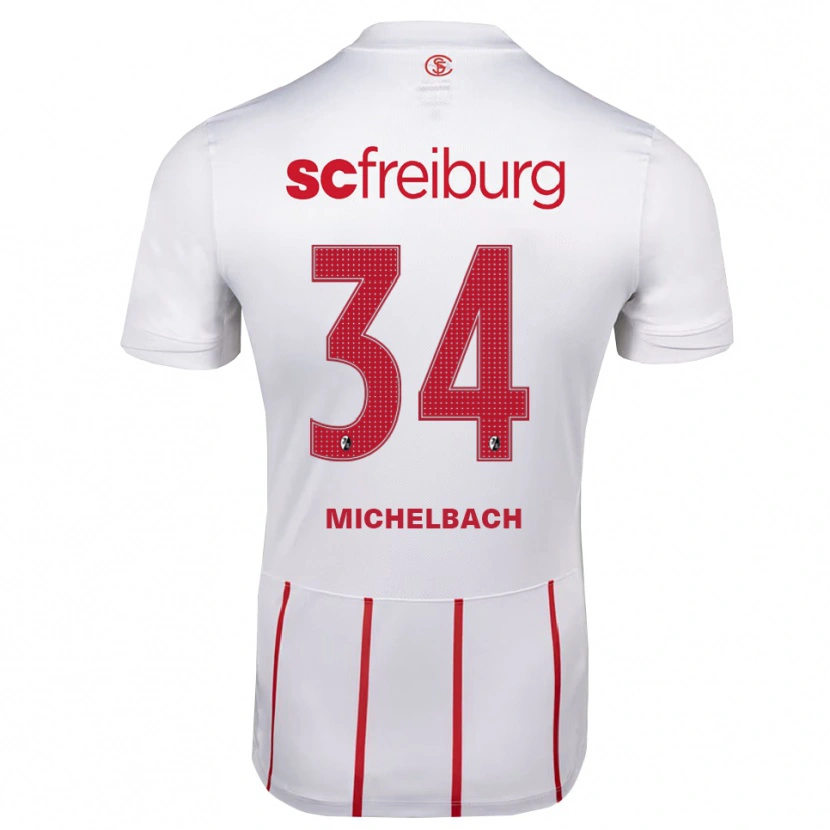 Danxen Niño Camiseta Kilian Michelbach #34 Blanco Rojo Amarillo 2ª Equipación 2026/27 La Camisa México