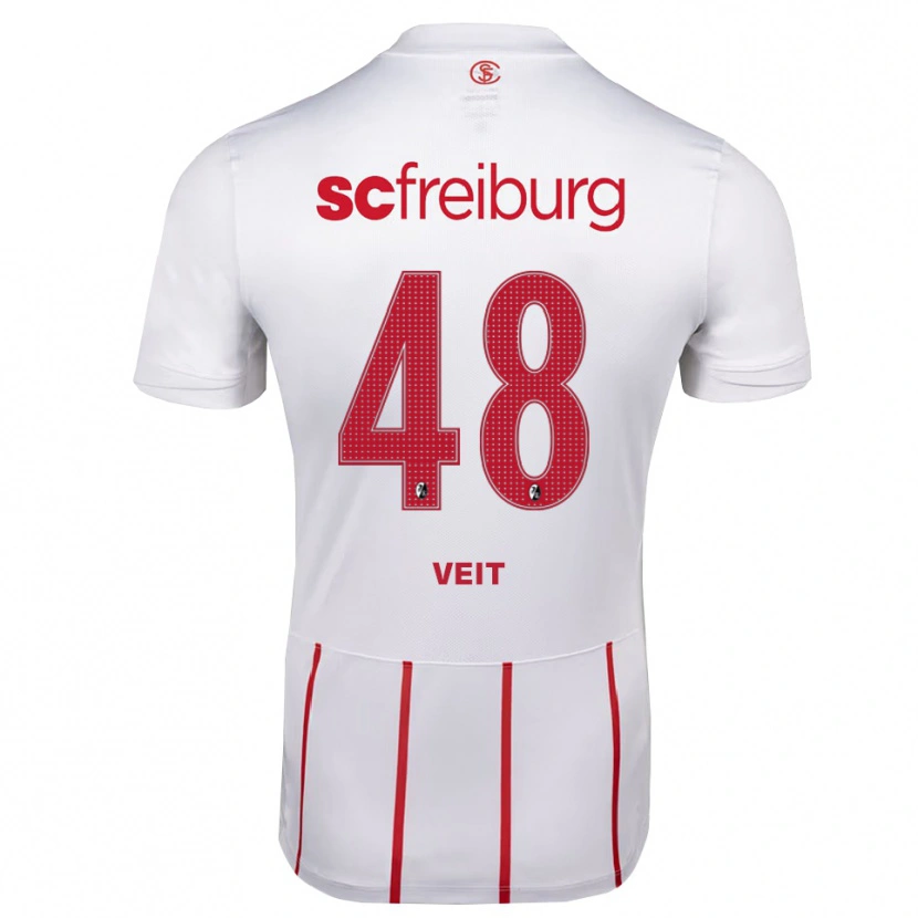 Danxen Niño Camiseta Jannik Veit #48 Blanco Rojo Amarillo 2ª Equipación 2026/27 La Camisa México
