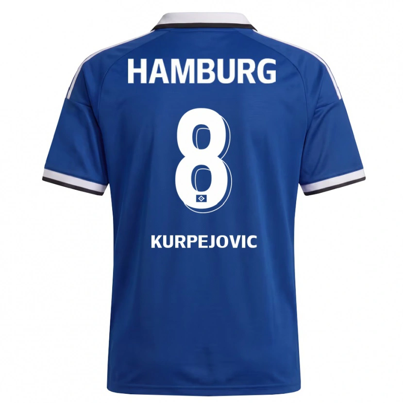 Danxen Niño Camiseta Emin Kurpejovic #8 Blanco Azul 2ª Equipación 2026/27 La Camisa México