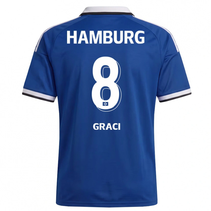 Danxen Niño Camiseta Massimo Graci #8 Blanco Azul 2ª Equipación 2026/27 La Camisa México