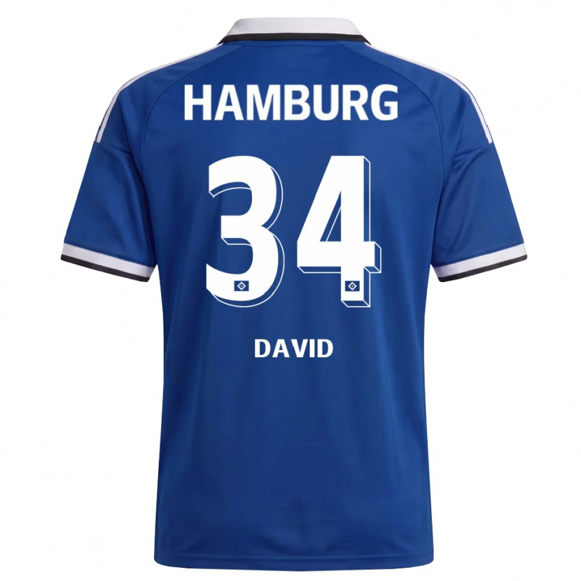 Danxen Niño Camiseta Jonas David #34 Blanco Azul 2ª Equipación 2026/27 La Camisa México