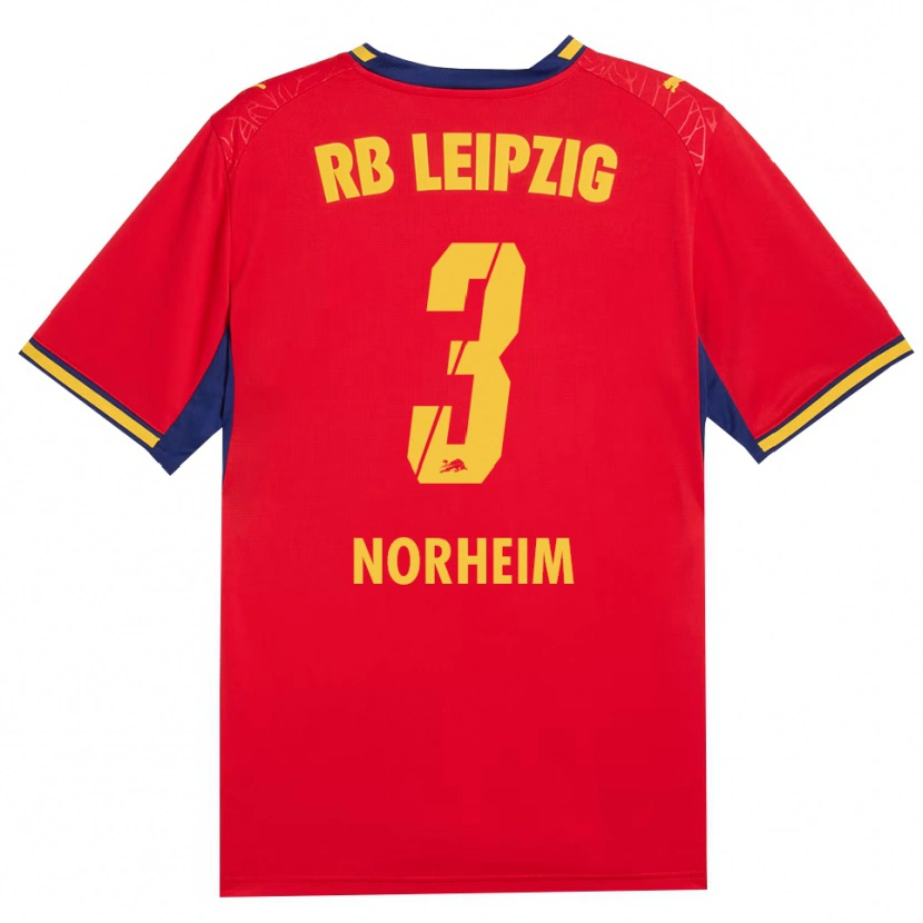 Danxen Niño Camiseta Andrea Norheim #3 Azul Real Rojo Amarillo 2ª Equipación 2026/27 La Camisa México