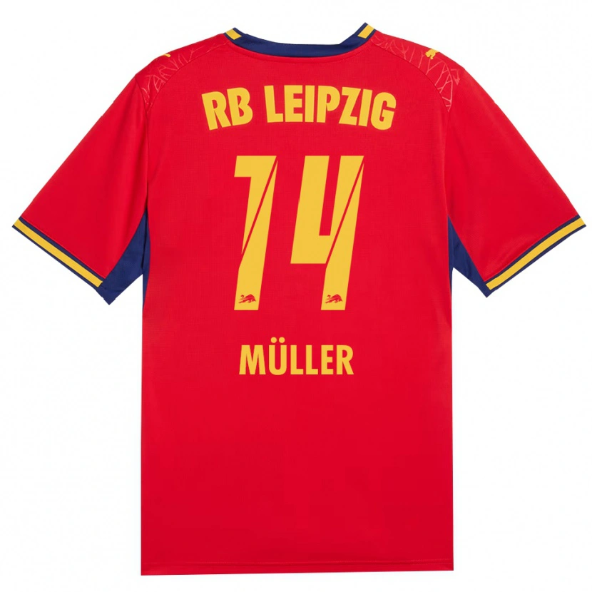 Danxen Niño Camiseta Hannes Müller #14 Azul Real Rojo Amarillo 2ª Equipación 2026/27 La Camisa México