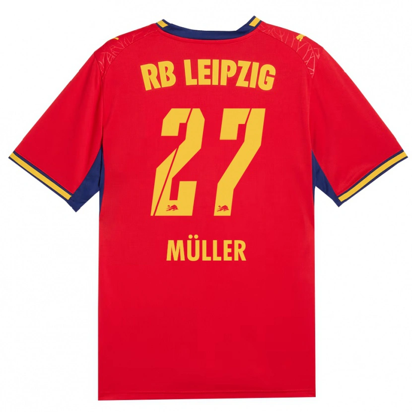 Danxen Niño Camiseta Marlene Müller #27 Azul Real Rojo Amarillo 2ª Equipación 2026/27 La Camisa México