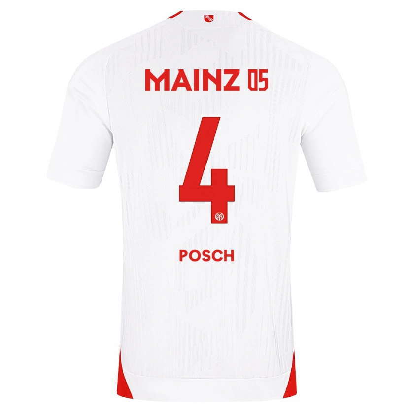 Danxen Niño Camiseta Stefan Posch #4 Blanco Rojo Amarillo 2ª Equipación 2026/27 La Camisa México