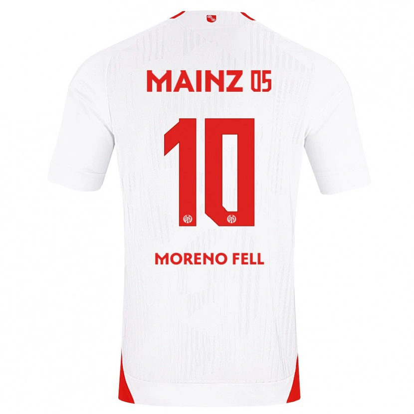 Danxen Niño Camiseta Fabio Moreno Fell #10 Blanco Rojo Amarillo 2ª Equipación 2026/27 La Camisa México