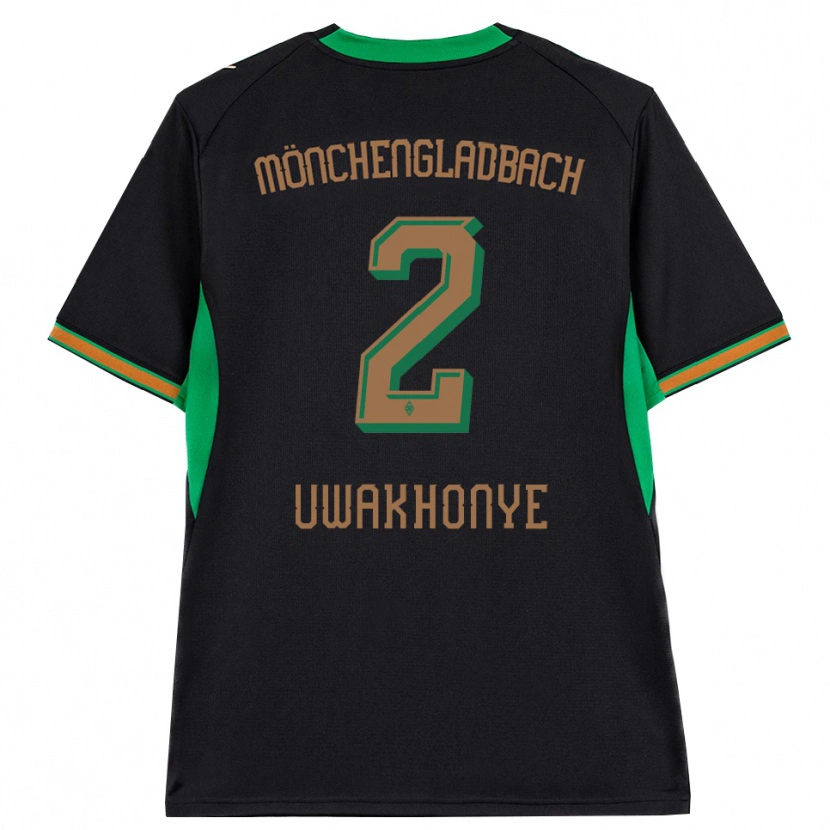Danxen Niño Camiseta Joel Uwakhonye #2 Negro Naranja Verde Marrón 2ª Equipación 2026/27 La Camisa México
