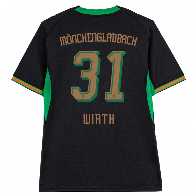 Danxen Niño Camiseta Linus Wirth #31 Negro Naranja Verde Marrón 2ª Equipación 2026/27 La Camisa México