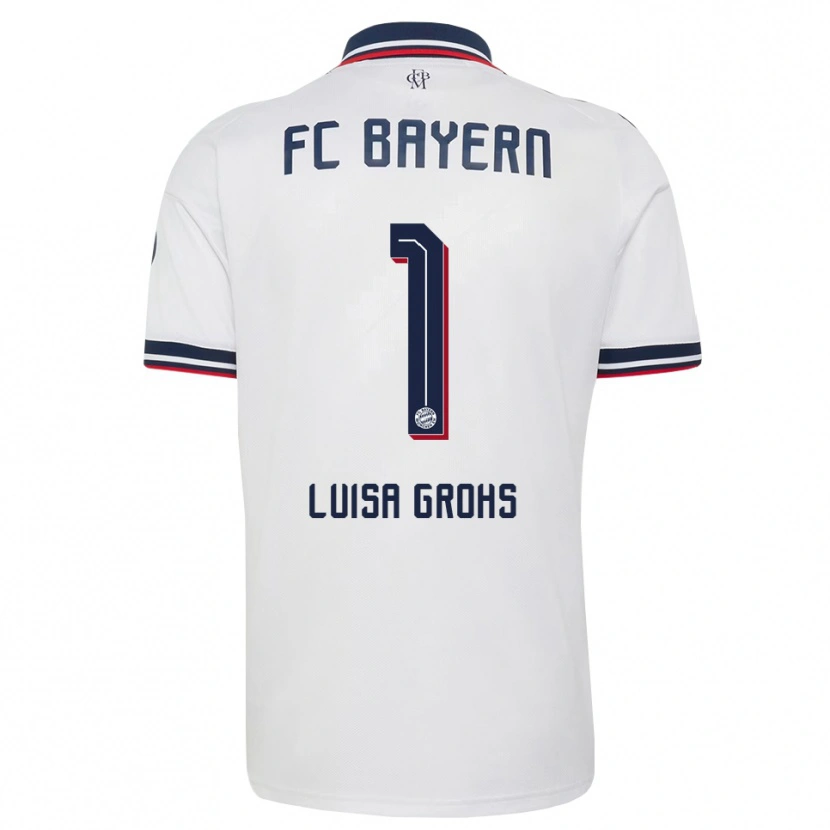 Danxen Niño Camiseta Maria Luisa Grohs #1 Gris Blanco Rojo 2ª Equipación 2026/27 La Camisa México