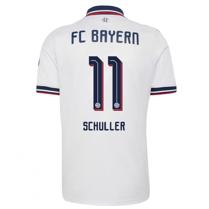 Danxen Niño Camiseta Lea Schuller #11 Gris Blanco Rojo 2ª Equipación 2026/27 La Camisa México