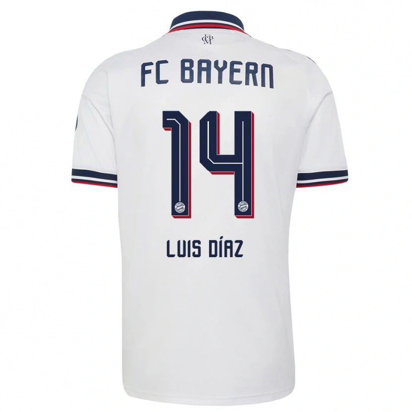 Danxen Niño Camiseta Luis Díaz #14 Gris Blanco Rojo 2ª Equipación 2026/27 La Camisa México