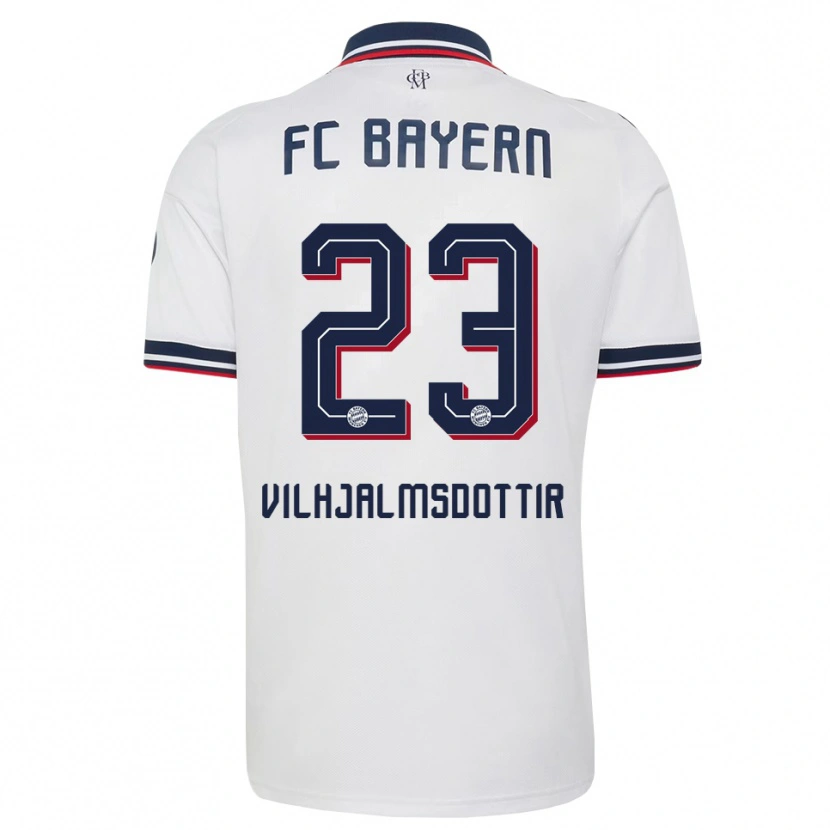 Danxen Niño Camiseta Karolina Lea Vilhjalmsdottir #23 Gris Blanco Rojo 2ª Equipación 2026/27 La Camisa México