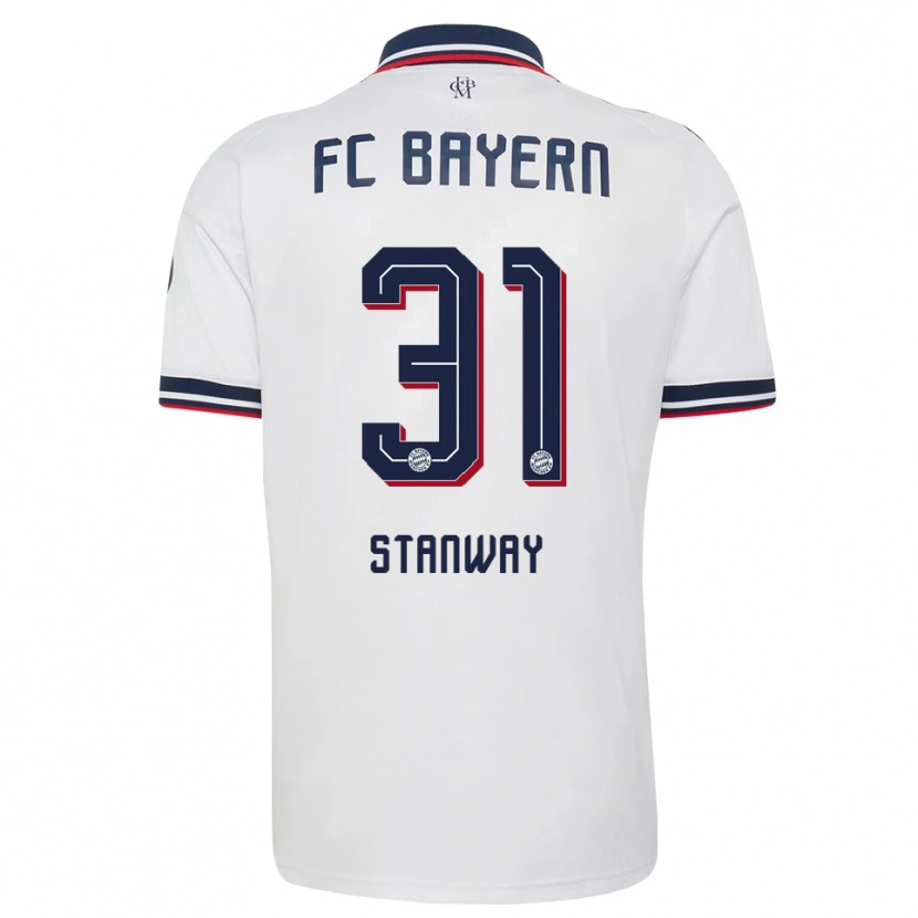 Danxen Niño Camiseta Georgia Stanway #31 Gris Blanco Rojo 2ª Equipación 2026/27 La Camisa México