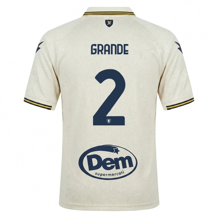 Danxen Niño Camiseta Alessandro Grande #2 Oldlace Amarillo Negro 2ª Equipación 2026/27 La Camisa México