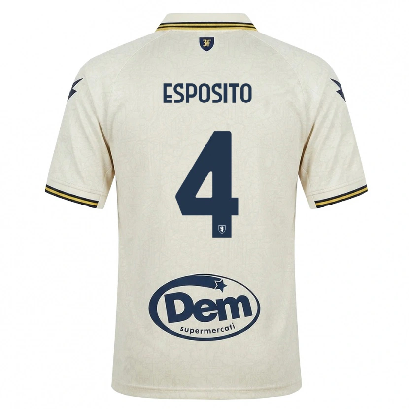 Danxen Niño Camiseta Valerio Esposito #4 Oldlace Amarillo Negro 2ª Equipación 2026/27 La Camisa México