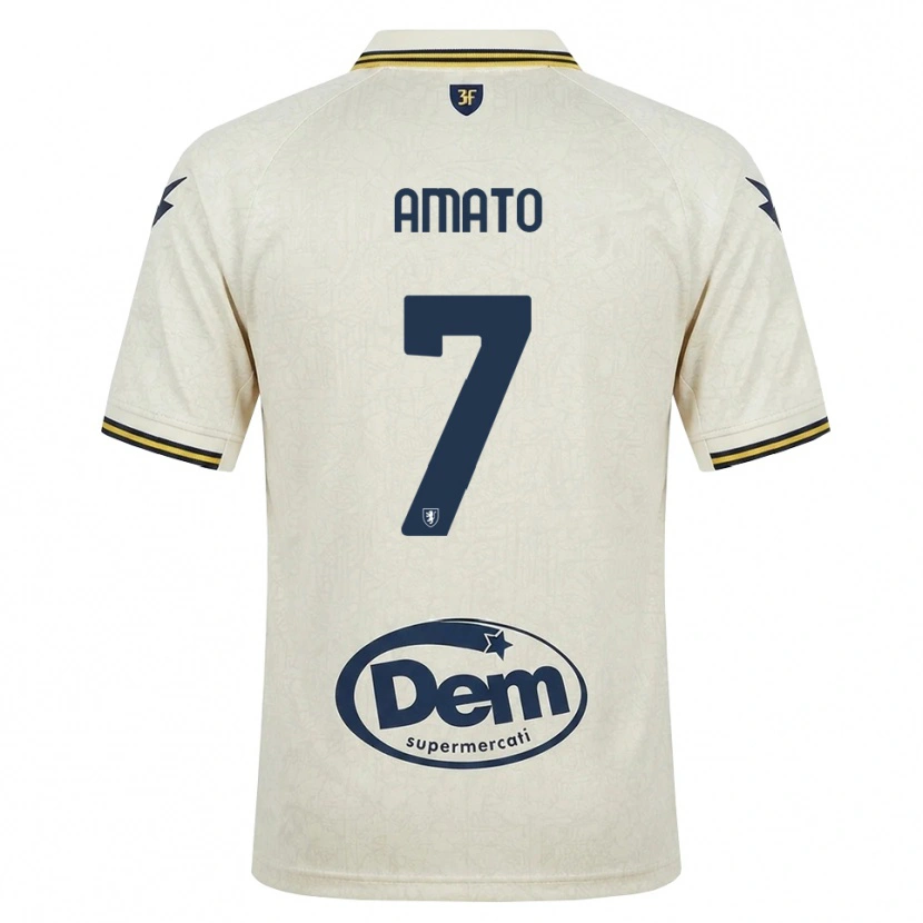 Danxen Niño Camiseta Leonardo Amato #7 Oldlace Amarillo Negro 2ª Equipación 2026/27 La Camisa México