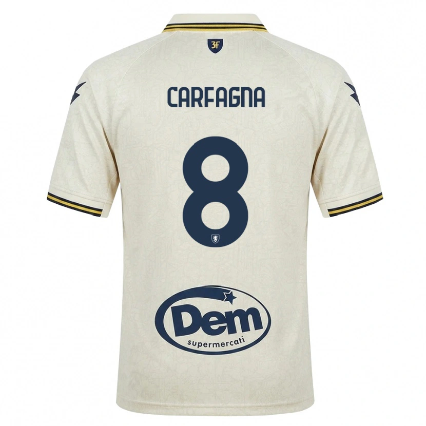 Danxen Niño Camiseta Matteo Carfagna #8 Oldlace Amarillo Negro 2ª Equipación 2026/27 La Camisa México