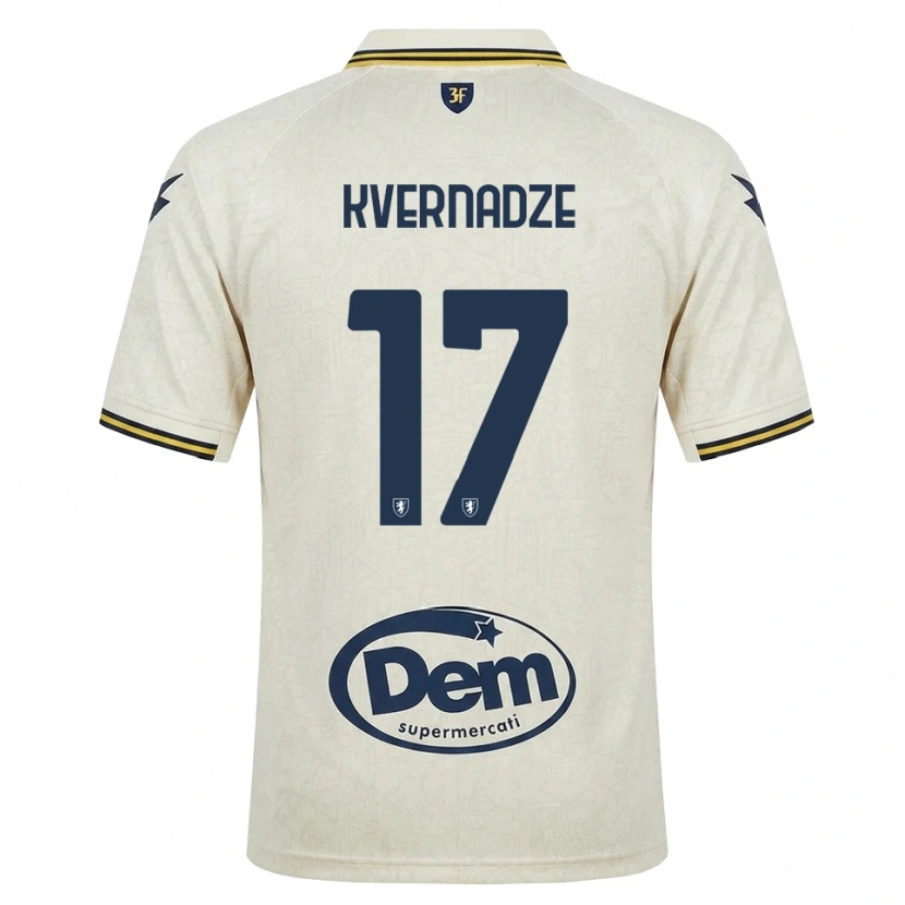 Danxen Niño Camiseta Giorgi Kvernadze #17 Oldlace Amarillo Negro 2ª Equipación 2026/27 La Camisa México