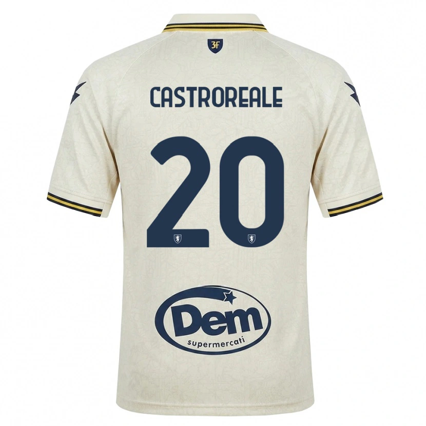 Danxen Niño Camiseta Alessandro Castroreale #20 Oldlace Amarillo Negro 2ª Equipación 2026/27 La Camisa México