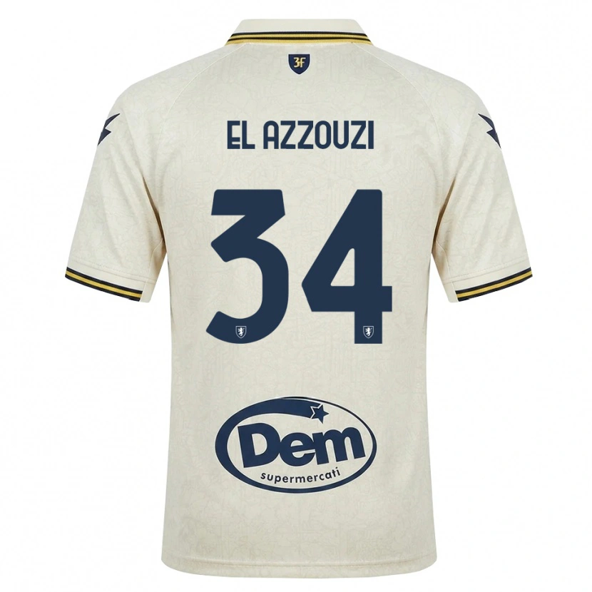 Danxen Niño Camiseta Anouar El Azzouzi #34 Oldlace Amarillo Negro 2ª Equipación 2026/27 La Camisa México