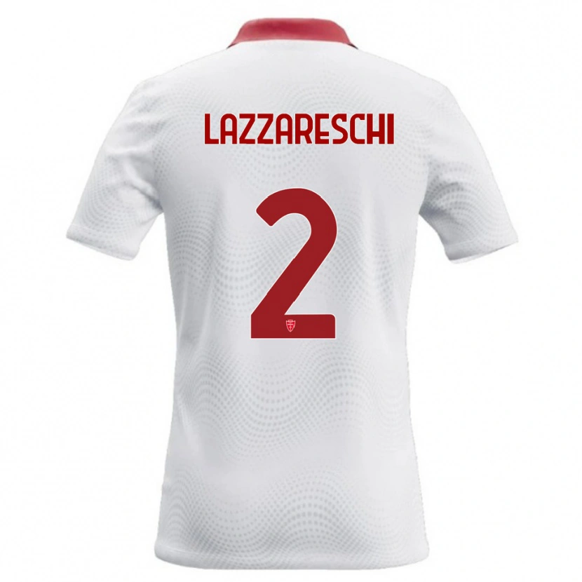 Danxen Niño Camiseta Andrea Lazzareschi #2 Blanco Rojo 2ª Equipación 2026/27 La Camisa México