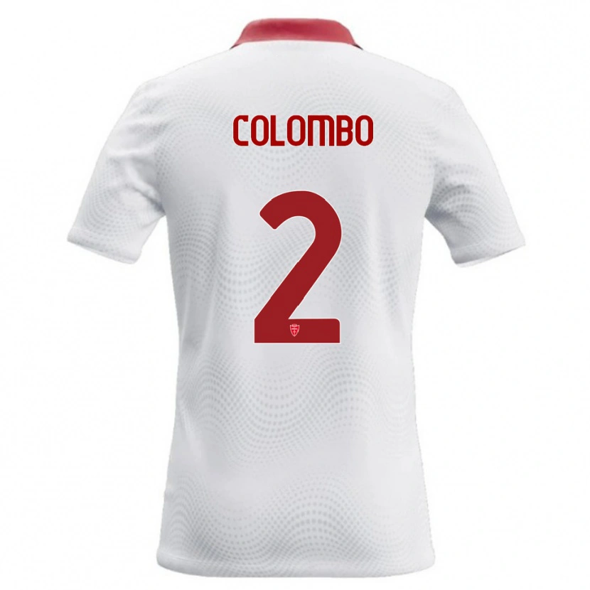 Danxen Niño Camiseta Davide Colombo #2 Blanco Rojo 2ª Equipación 2026/27 La Camisa México