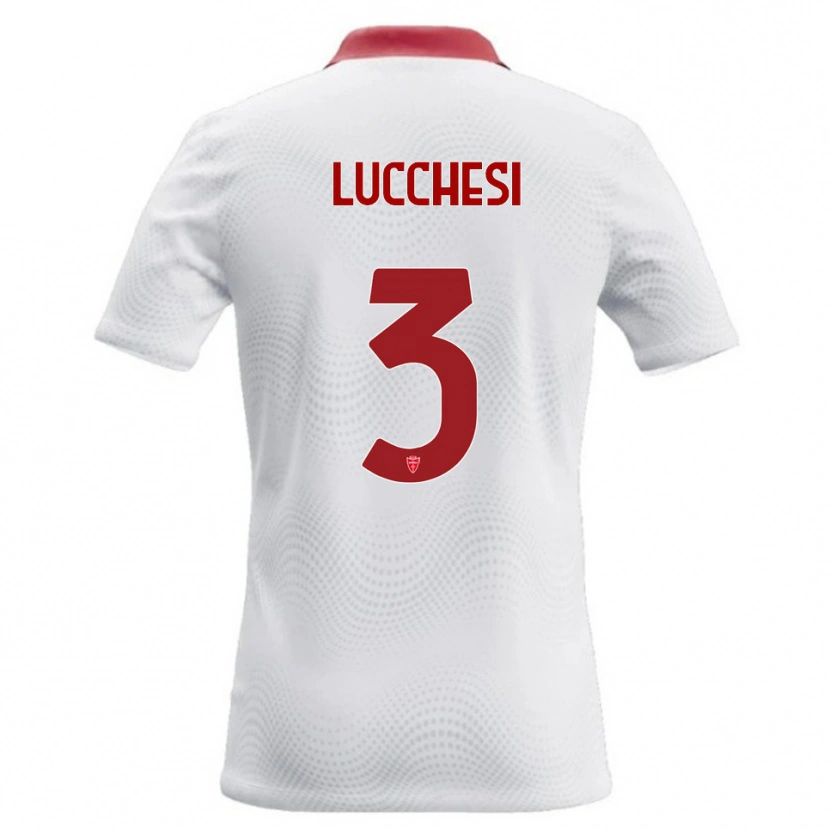 Danxen Niño Camiseta Lorenzo Lucchesi #3 Blanco Rojo 2ª Equipación 2026/27 La Camisa México