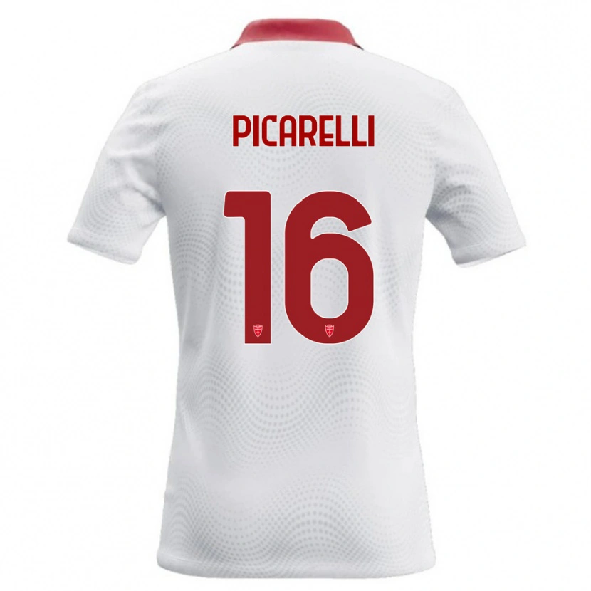 Danxen Niño Camiseta Marco Picarelli #16 Blanco Rojo 2ª Equipación 2026/27 La Camisa México
