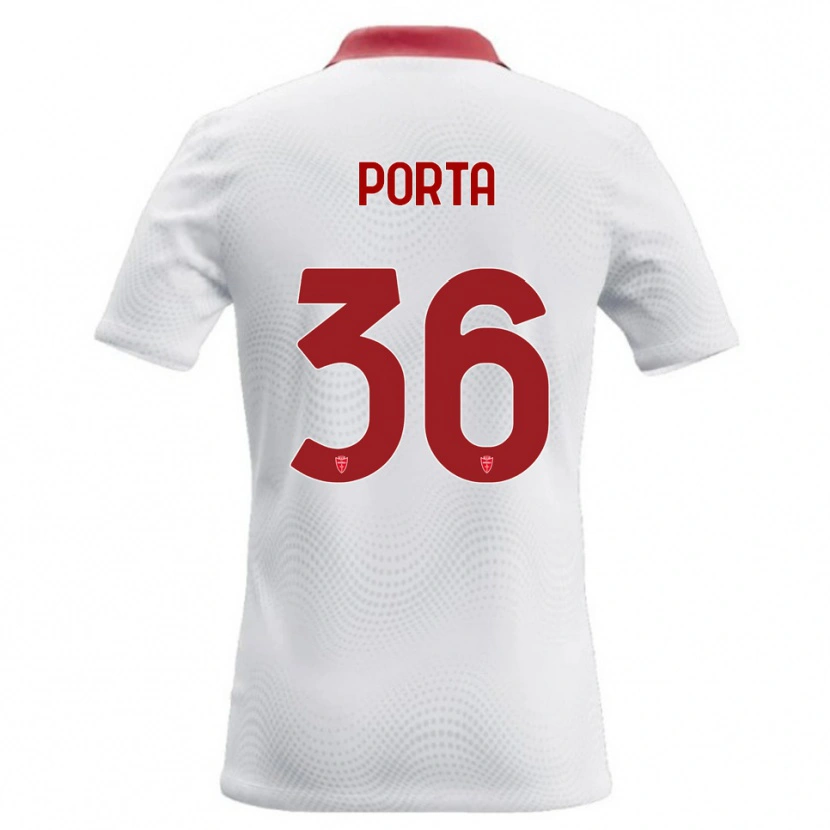 Danxen Niño Camiseta Matteo Porta #36 Blanco Rojo 2ª Equipación 2026/27 La Camisa México