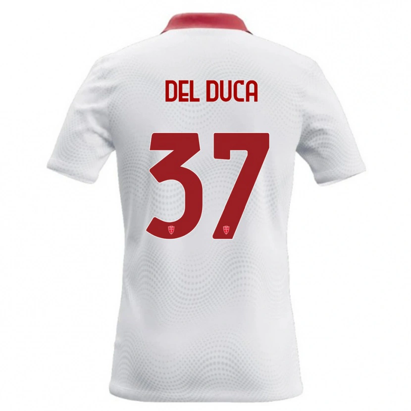 Danxen Niño Camiseta Jacopo Del Duca #37 Blanco Rojo 2ª Equipación 2026/27 La Camisa México