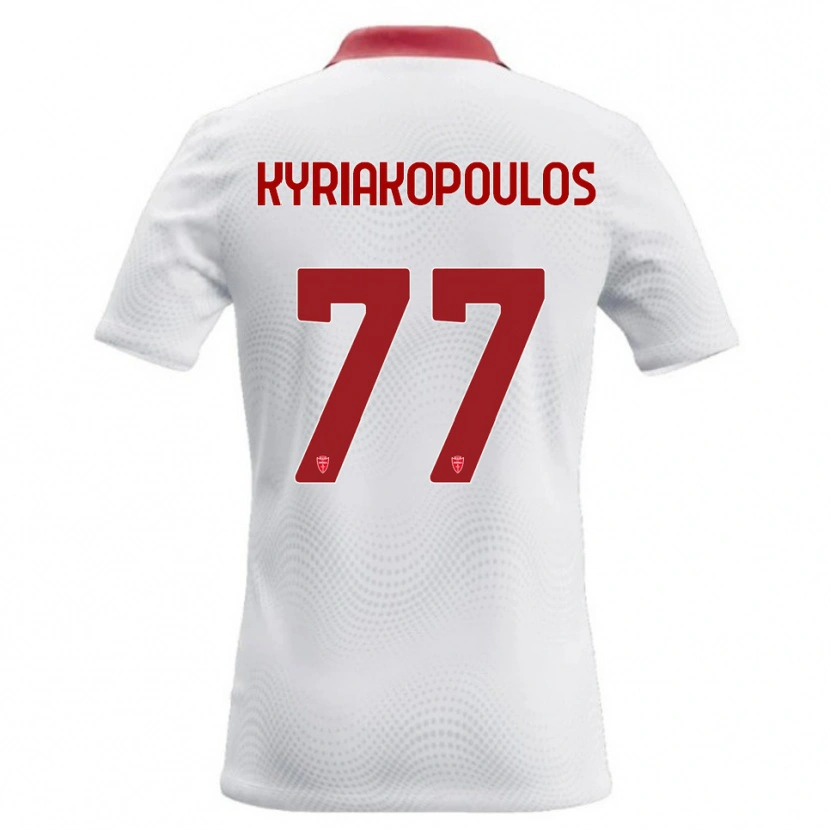 Danxen Niño Camiseta Georgios Kyriakopoulos #77 Blanco Rojo 2ª Equipación 2026/27 La Camisa México