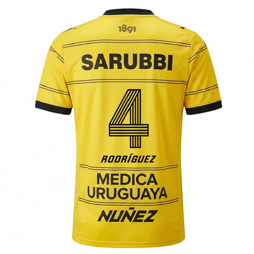 Danxen Niño Camiseta Guzmán Rodríguez #4 Amarillo Negro 2ª Equipación 2026/27 La Camisa México