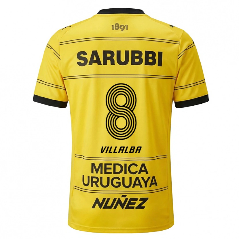 Danxen Niño Camiseta Héctor Villalba #8 Amarillo Negro 2ª Equipación 2026/27 La Camisa México