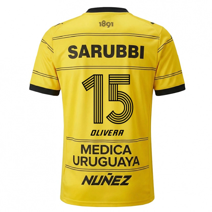 Danxen Niño Camiseta Maximiliano Olivera #15 Amarillo Negro 2ª Equipación 2026/27 La Camisa México