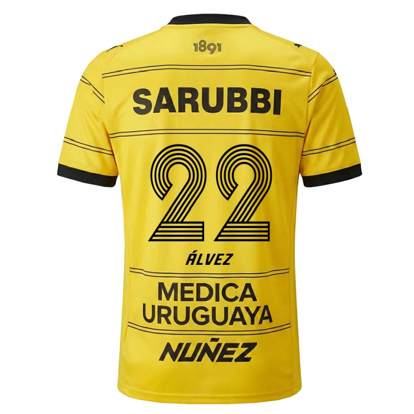 Danxen Niño Camiseta Facundo Álvez #22 Amarillo Negro 2ª Equipación 2026/27 La Camisa México