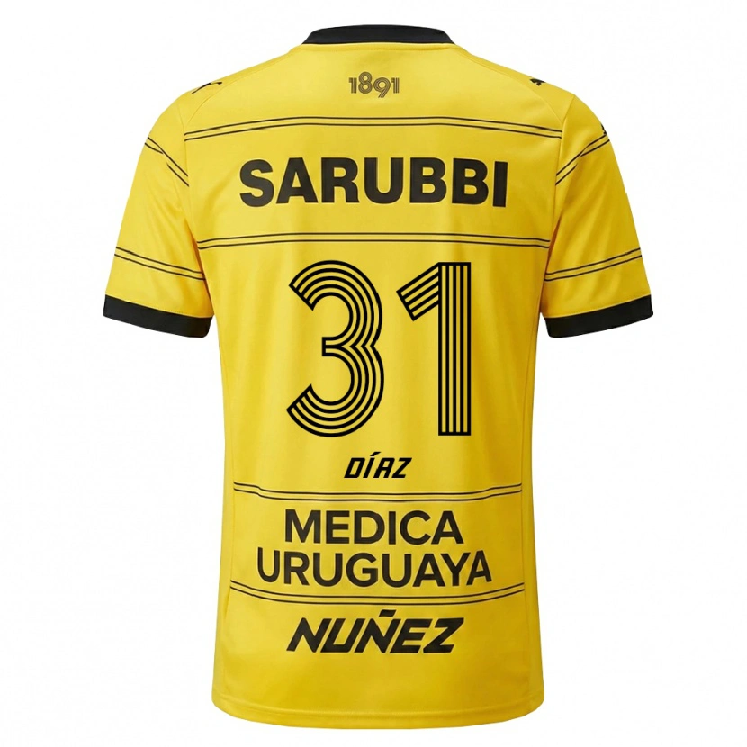 Danxen Niño Camiseta Leandro Díaz #31 Amarillo Negro 2ª Equipación 2026/27 La Camisa México