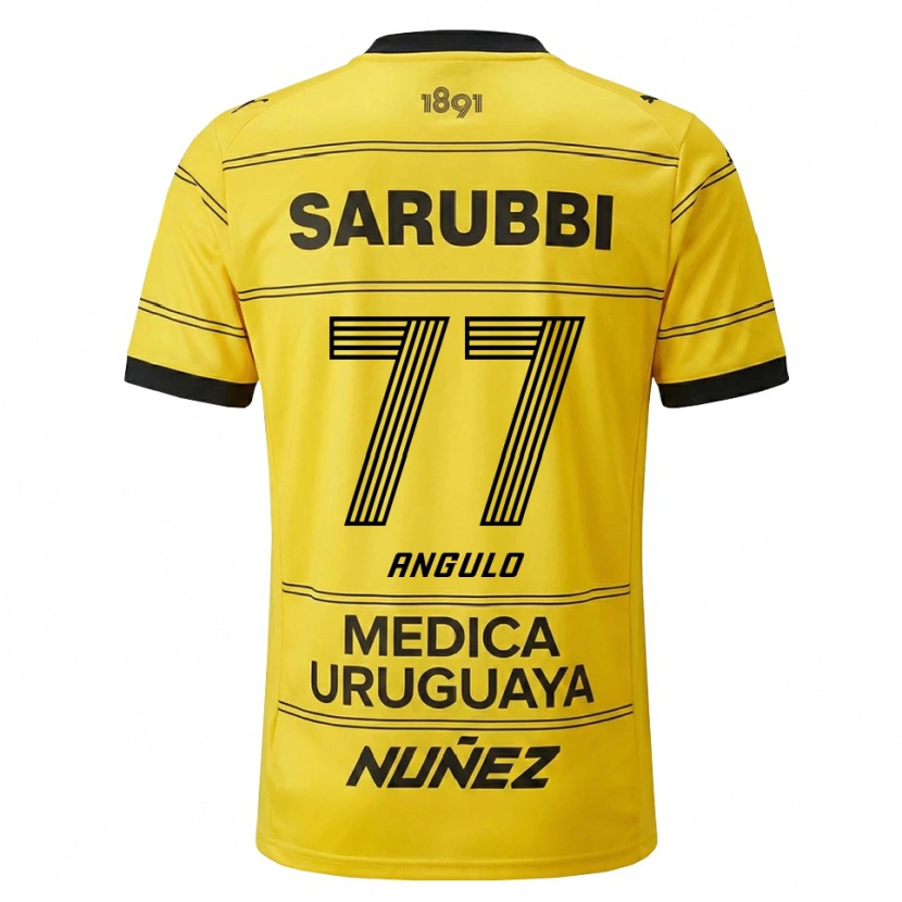 Danxen Niño Camiseta Luis Angulo #77 Amarillo Negro 2ª Equipación 2026/27 La Camisa México