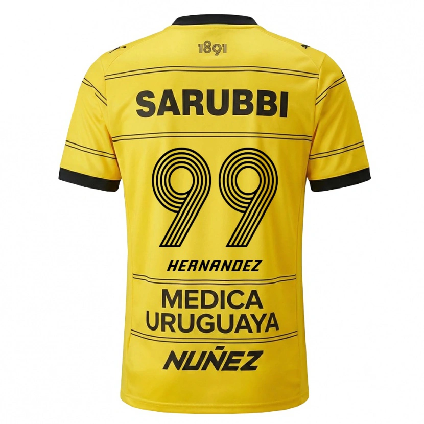 Danxen Niño Camiseta Abel Hernández #99 Amarillo Negro 2ª Equipación 2026/27 La Camisa México